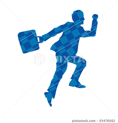 上班族跑上檢查模式的剪影 93476082