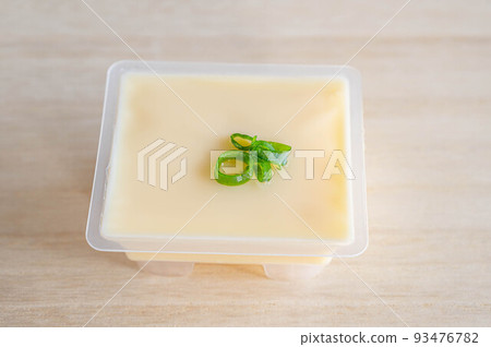 egg tofu in a container egg tofu in a container 93476782