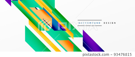 Minimal geometric abstract background. Dynamic 3d lines composition. Trendy techno business template for wallpaper, banner, background or landing Minimal geometric abstract background. Dynamic 3d lines composition. Trendy techno business template for wallpaper, banner, background or landing 93476815