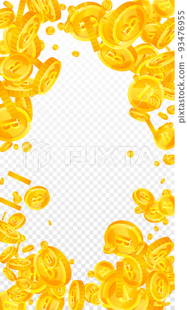 Bitcoin coins falling. Cryptocurrency scattered gold BTC coins. Internet currency. Jackpot wealth or success concept. Vector illustration. Bitcoin coins falling. Cryptocurrency scattered gold BTC coins. Internet currency. Jackpot wealth or success concept. Vector illustration. 93476955