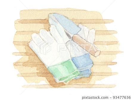 Watercolor painting: gardening tools Watercolor painting: gardening tools 93477636