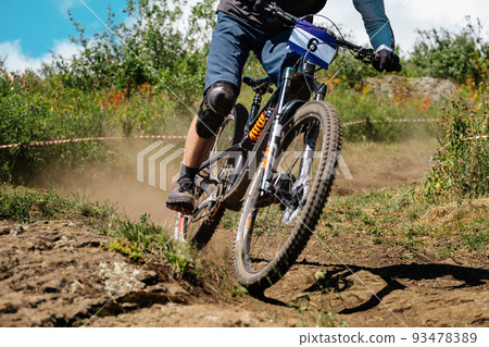 mountain bike racer trail downhill competition mountain bike racer trail downhill competition 93478389