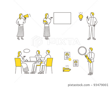 Set of various business scenes 93479001