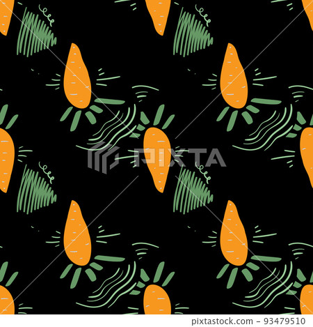 Stylized funny carrot seamless pattern. Decorative background. Stylized funny carrot seamless pattern. Decorative background. 93479510