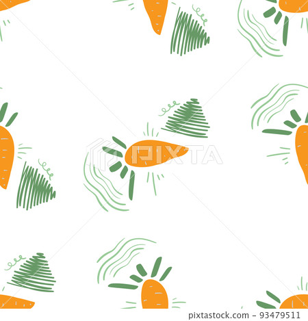 Stylized funny carrot seamless pattern. Decorative background. Stylized funny carrot seamless pattern. Decorative background. 93479511