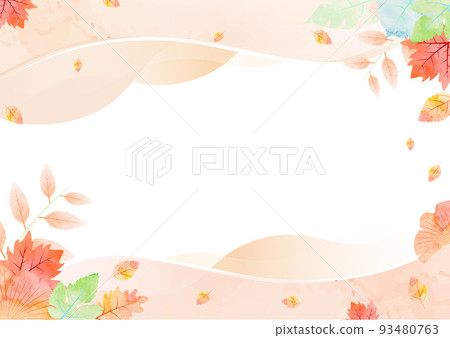 水彩幾何框架液橙秋 93480763