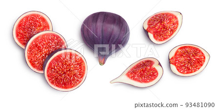 fig fruits isolated on white background with clipping path. Top view. Flat lay fig fruits isolated on white background with clipping path. Top view. Flat lay 93481090