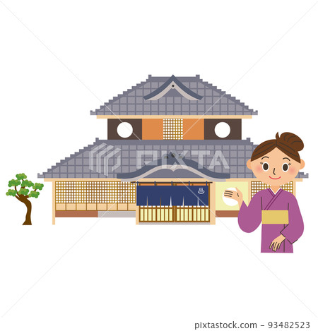Proprietress inn female hot spring inn illustration 93482523