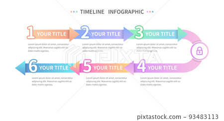 Gradient digital infographic pack with scratched steps and timeline 93483113