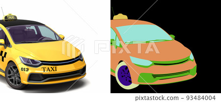 Ordering a taxi cab online internet service transportation concept yellow taxi 3d render on white with alpha Ordering a taxi cab online internet service transportation concept yellow taxi 3d render on white with alpha 93484004