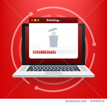 Process Delete file in paper. Remove document. Vector stock illustration. 93484010