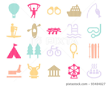 一套戶外休閒相關圖標_條紋 93484827