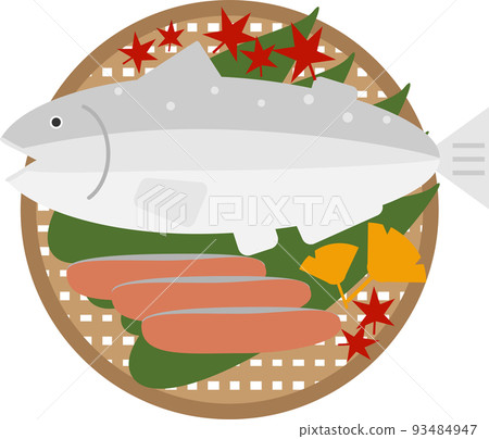 Autumn salmon and fillets 93484947