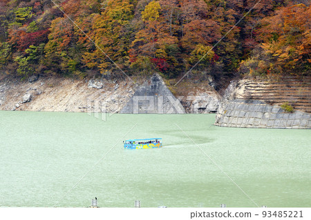 Amphibious bus submerged in Lake Yashio 93485221