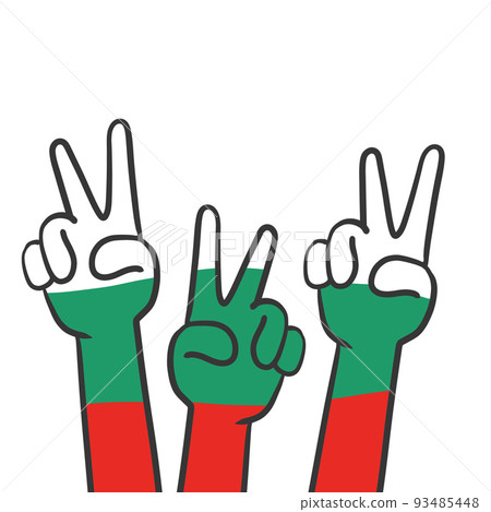 Bulgarian patriotism. Cartoon Hands 93485448