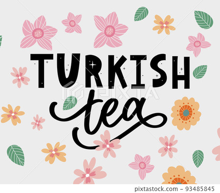 Turkish traditions of tea ceremony. Tea time. Decorative elements for your design. Vector Illustration with oriental cup on white background. Turkish traditions of tea ceremony. Tea time. Decorative elements for your design. Vector Illustration with oriental cup on white background. 93485845