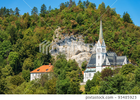 Saint Martina Parish Church on the coast of Lake Bled Slovenia Saint Martina Parish Church on the coast of Lake Bled Slovenia 93485923