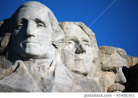 Detail view of the Mount Rushmore Monument 93486301
