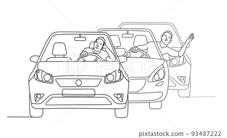 Traffic jam and road situation concept. Traffic jam and road situation concept. 93487222