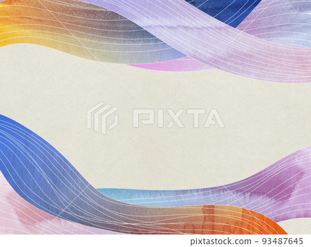 Japanese style background material with modern wave pattern 93487645