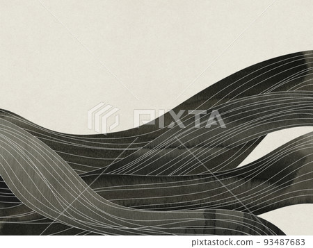 Japanese style background material with modern wave pattern 93487683