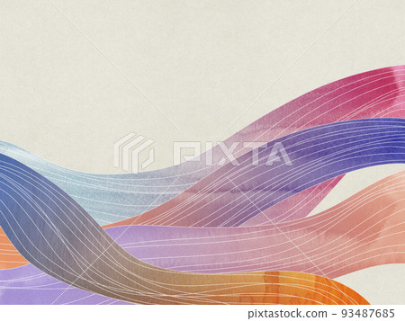 Japanese style background material with modern wave pattern 93487685