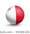 Flag of Malta in the form of a ball 93488186