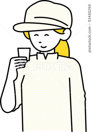 Illustration material of a female brewer tasting sake Illustration material of a female brewer tasting sake 93488260