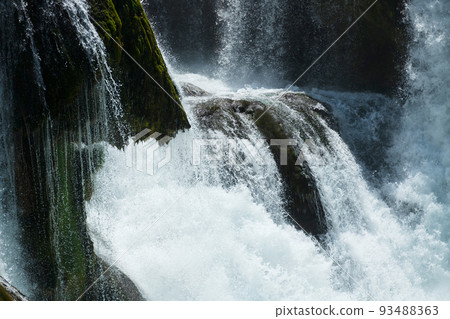 a magnificent waterfall called strbacki buk on the beautifully clean and drinking Una river in Bosnia and Herzegovina in the middle of a forest. a magnificent waterfall called strbacki buk on the beautifully clean and drinking Una river in Bosnia and Herzegovina in the middle of a forest. 93488363