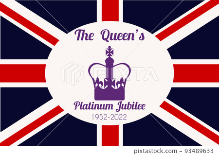 The Queen s Platinum Jubilee celebration. Crown on the colorful background. Vector illustration for social networks, banners, web design 93489633