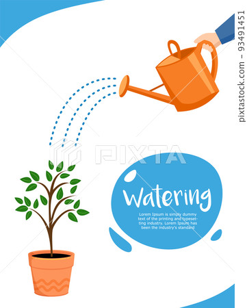 watering. Concept of plant growth or business. watering. Concept of plant growth or business. 93491451