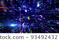 Cyber digital space drawn with glowing lines IB1 93492432