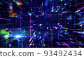Cyber digital space drawn with glowing lines IB3 93492434