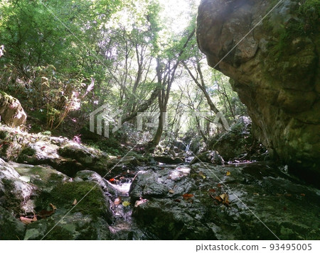Big rocks and stream in the mountains 93495005
