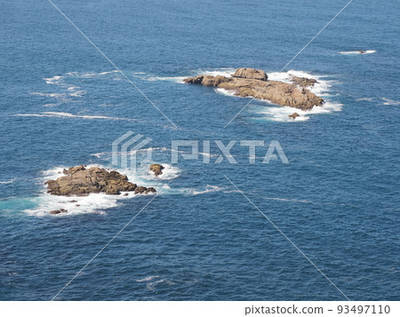 Rocks in sea near A Coruna city in Galicia district of Spain 93497110