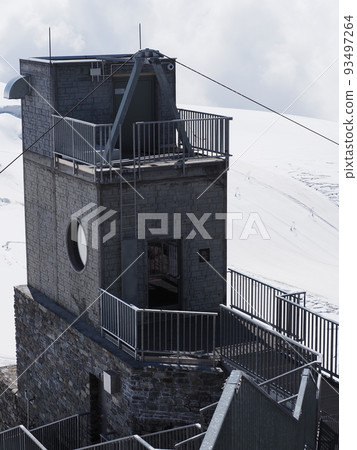Tower on Klein Matterhorn in Switzerland - vertical Tower on Klein Matterhorn in Switzerland - vertical 93497264