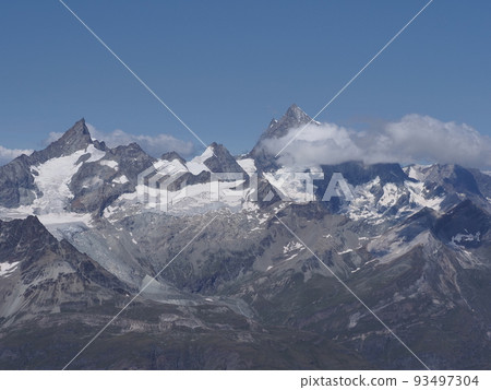 Panoramic landscape seen from Klein Matterhorn in Switzerland 93497304