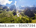 View of the peaks of the Caucasus Mountains. 93497394