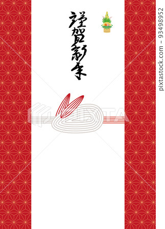 兔年新年賀卡模板水引日本模式 93498952
