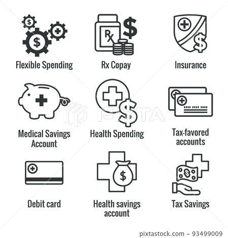 Medical Tax Savings - Health savings account or flexible spending account has HSA, FSA, tax-sheltered savings Medical Tax Savings - Health savings account or flexible spending account has HSA, FSA, tax-sheltered savings 93499009
