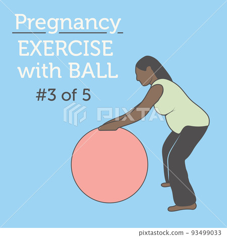 A Diverse African American Young Lady doing her Pregnancy Exercise and Yoga Workouts 93499033