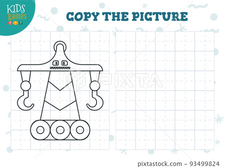 Copy picture vector illustration.Coloring game for preschool and school kids 93499824