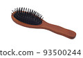 白色背景上的棕色頭髮梳子 93500244
