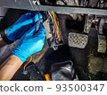 electrician master repairs cables in modern car 93500347
