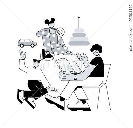 Nursery school abstract concept vector illustration. High quality pre-school program, cooperative and private nursery, educational space, bilingual kindergarten, yealding infant abstract metaphor. 93501112