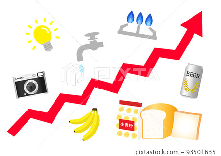 設置價格上漲的插圖。價格衝!! 設置價格上漲的插圖。價格衝!! 93501635
