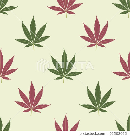 Seamless marijuana background with geometric leaves pattern 93502053