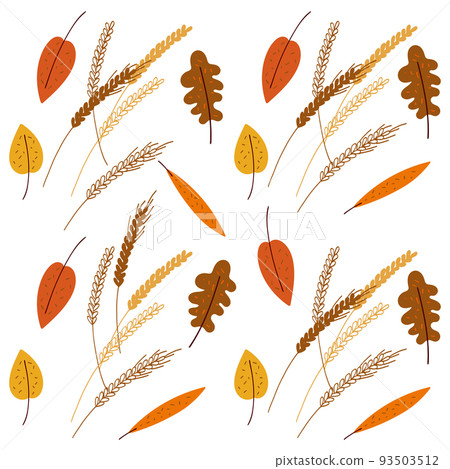 Seamless pattern with stylized autumn leaves 93503512
