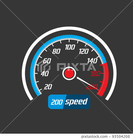 Car speedometer, acceleration of a car to...-插圖素材 [93504208] - PIXTA圖庫