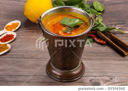 Indian vegan cuisine - Dal tadka 93504368